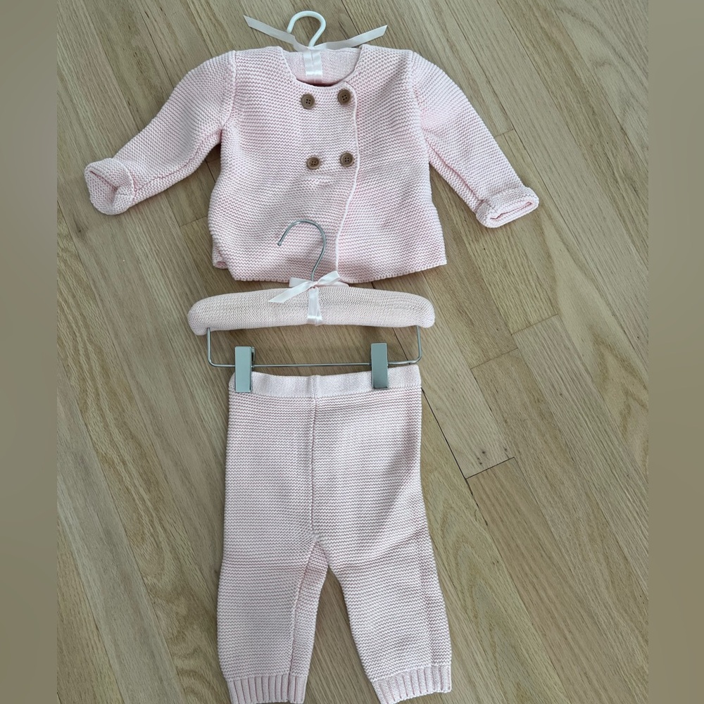 Gorgeous pink Elegant Baby cotton knit outfit